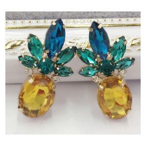 🆕 Pretty Pineapple🍍Crystal Drop Stud Fashion Earrings